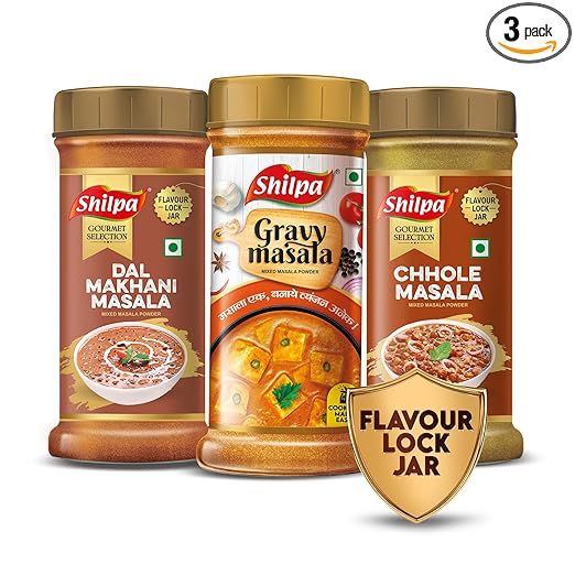 Dal Makhni, Gravy & Chhole Masala Combo – Pack of 3 x 100g Jars | Authentic Indian Spice Blends for Rich Lentils, Curries & Punjabi Chhole