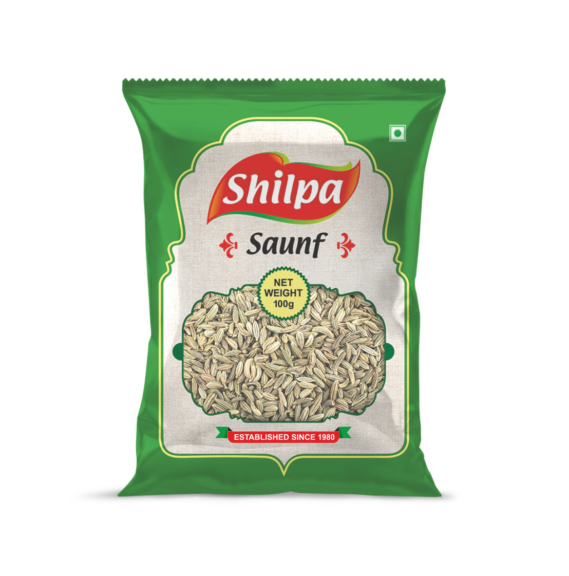 Shilpa Whole Saunf Moti (Fennel) Seeds 100gm Pouch