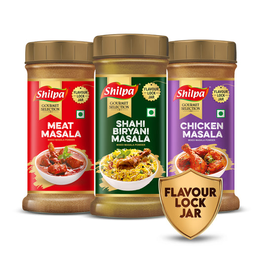 NON VEG LOVERS COMBO Meat Shahi Biryani Chicken β Pack of 3 x 100g | Traditional Indian Flavors for All Types of MeatShahiBiryaniChickenJar
