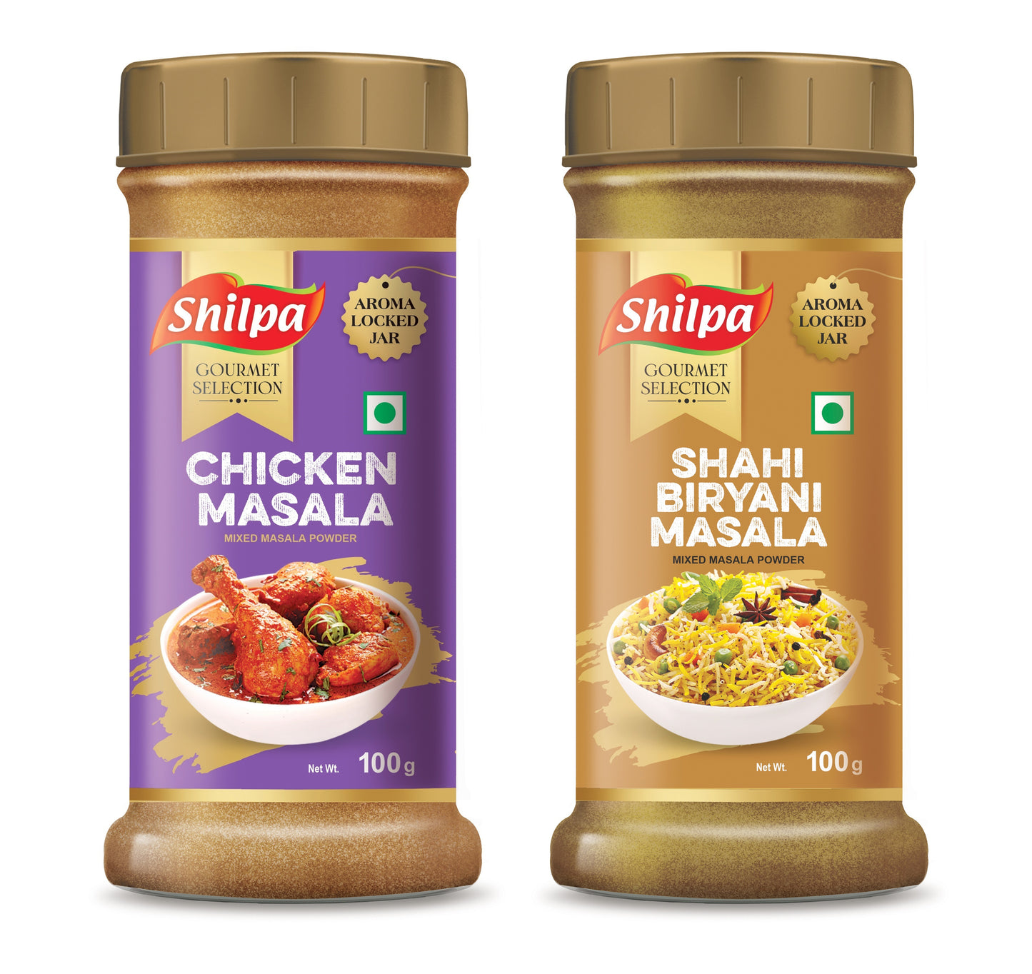 Shilpa Combo Pack of Chicken Masala (100g) & Biryani Masala Powder (100g) Jar