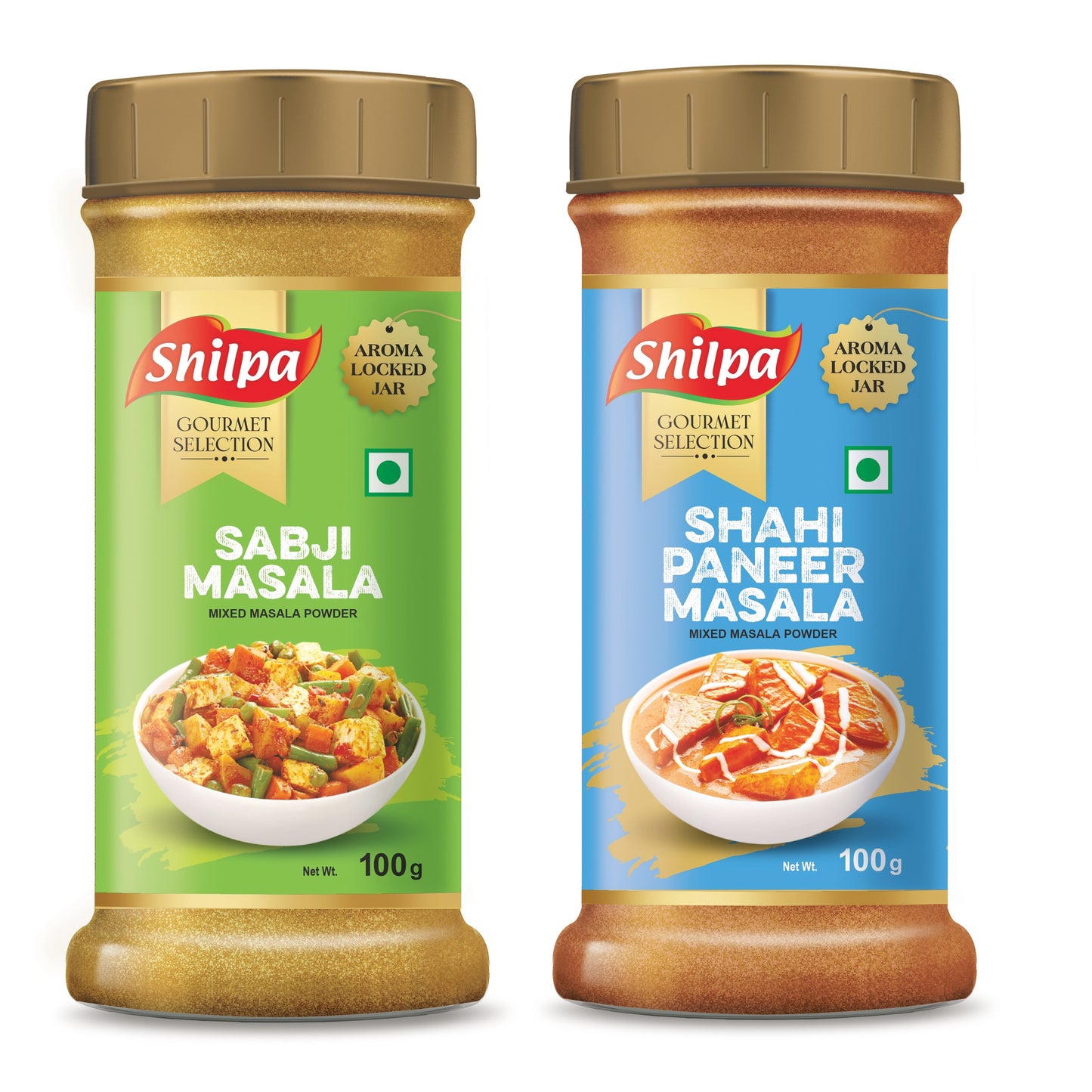Shilpa Combo Pack of Sabji Masala Powder (100g) & Shahi Paneer Masala Powder (100g) Jar