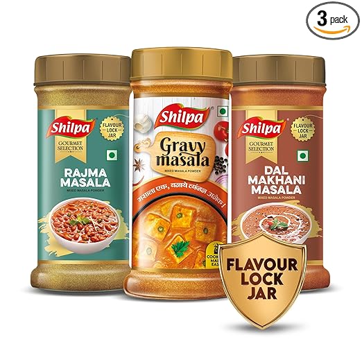 Rajma, Gravy & Dal Makhni Masala Combo – Pack of 3 x 100g Jars | Authentic Indian Spice Mix for Flavorful Rajma and Creamy Dal Makhni