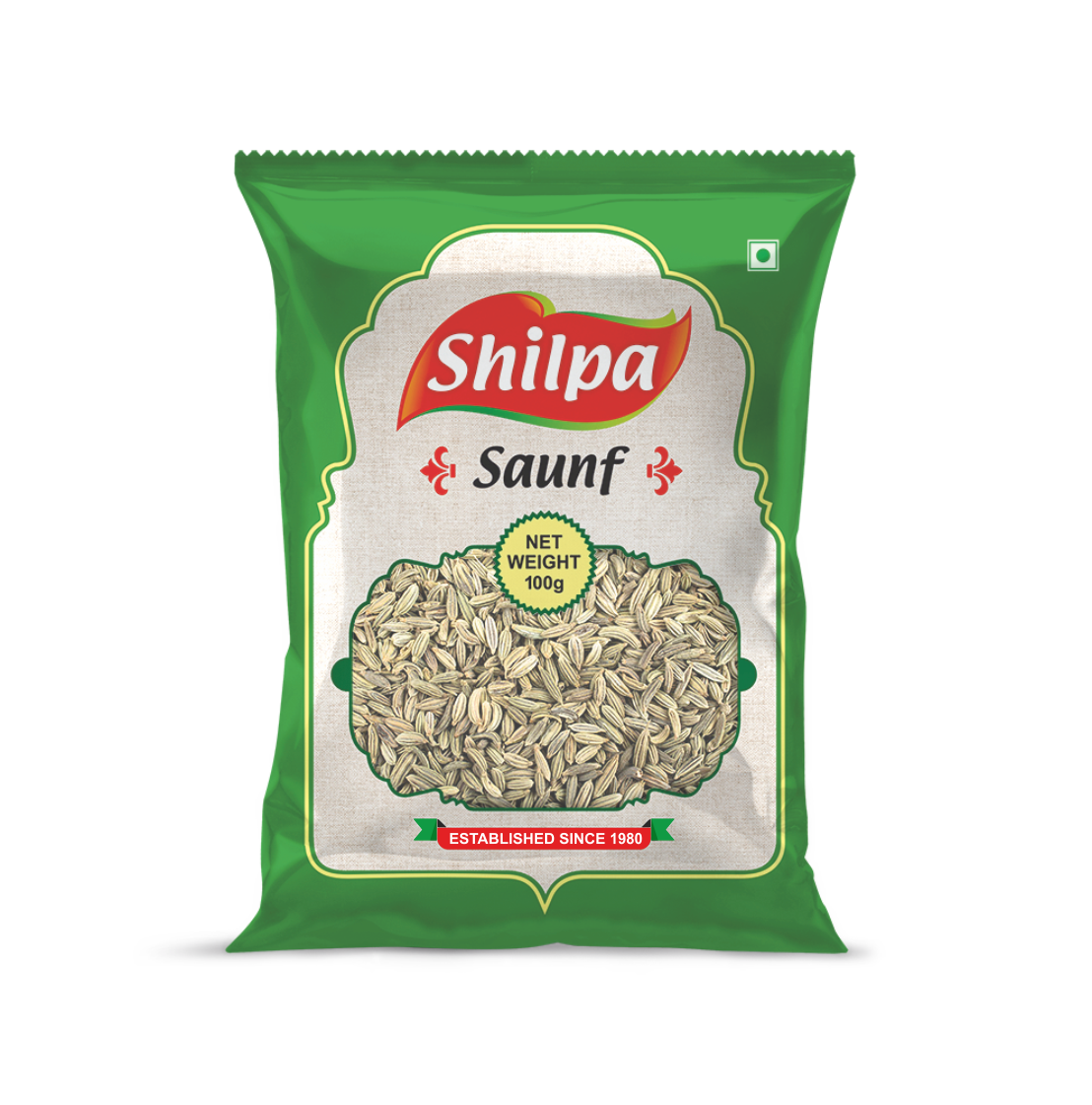 Shilpa Whole Saunf Moti (Fennel) Seeds 100g Pouch