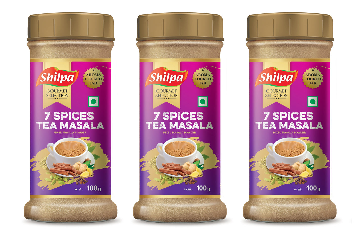 Shilpa 7 Spices Tea Masala, Mixed Masala Powder 100g Jar
